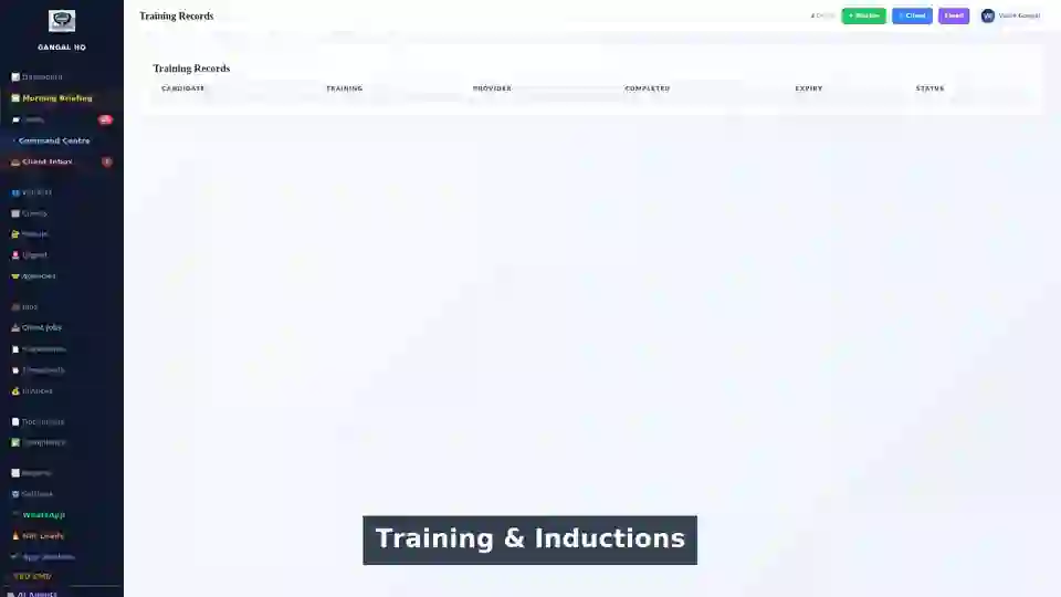 Training & Inductions